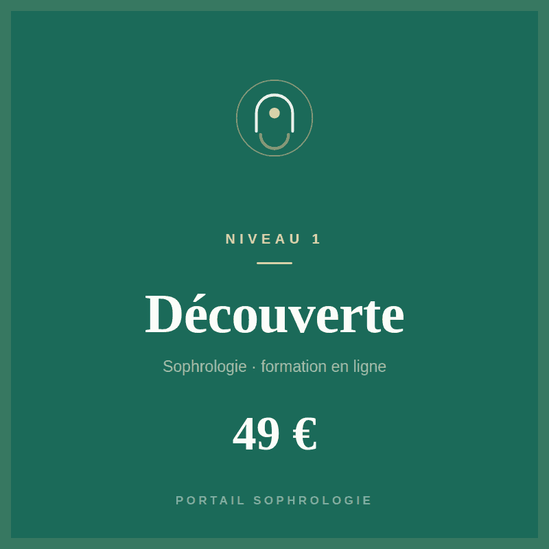 Formation sophrologie en ligne — Niveau 1 Découverte, 49 €